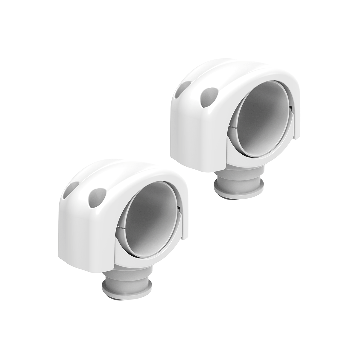 2.5"-3.25" Pod/Canister White Clamps (Pair) - CS25W