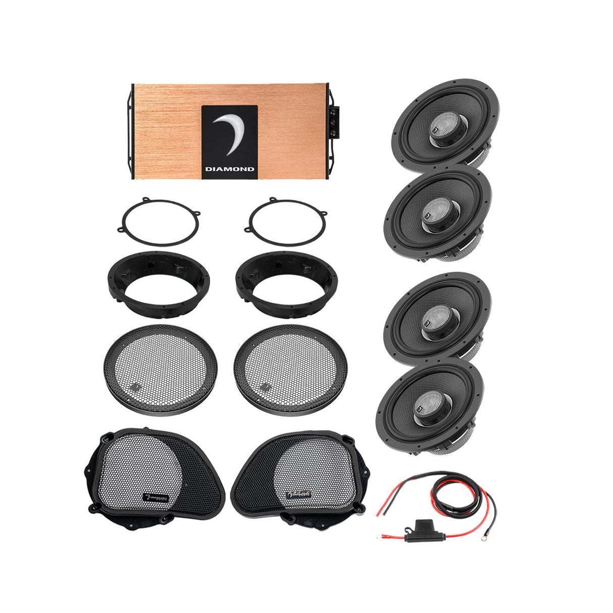 98 - 13 Harley Davidson® Road Glide 4 - Speaker System - DA9813RGTP1 - DA9813RGTP1 - Diamond Audio