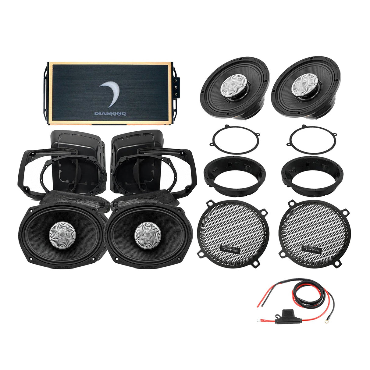 98 - 13 Harley Davidson® Street Glide 4 - Speaker System - DA9813SGSP5 - DA9813SGSP5 - Diamond Audio