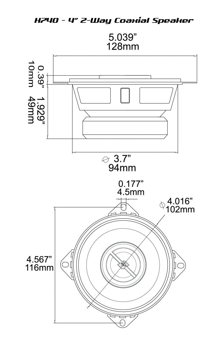 H740 - HED Series 4" 2-Way Coaxial Speakers