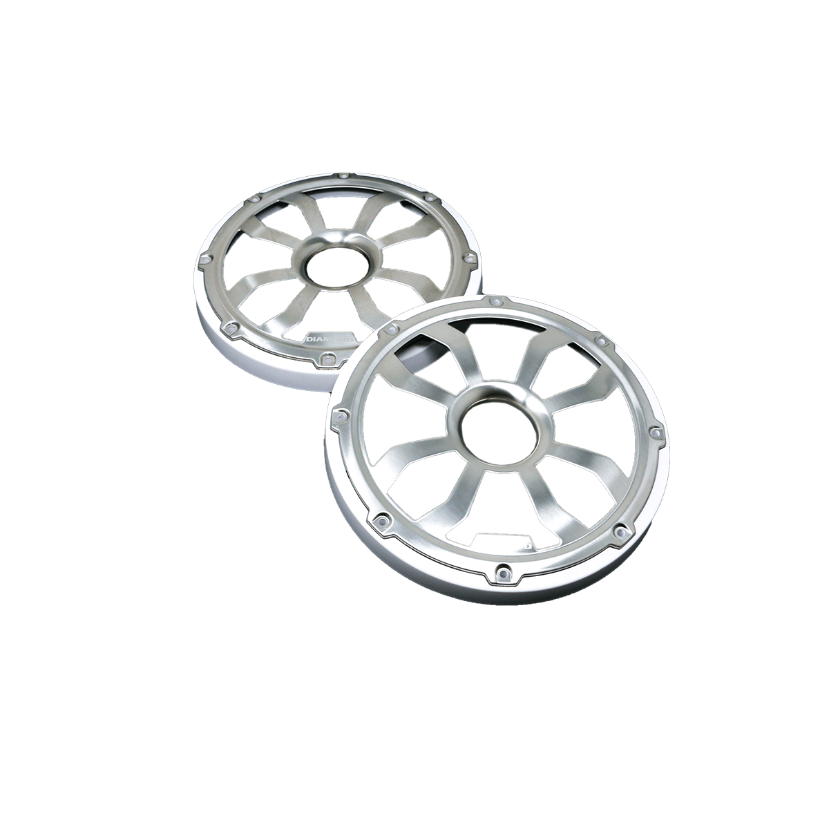 HXM65FGW - 6.5" Flush Mount Speaker Grills - Brushed Aluminum/White (Pair) - HXM65FGW - Diamond Audio