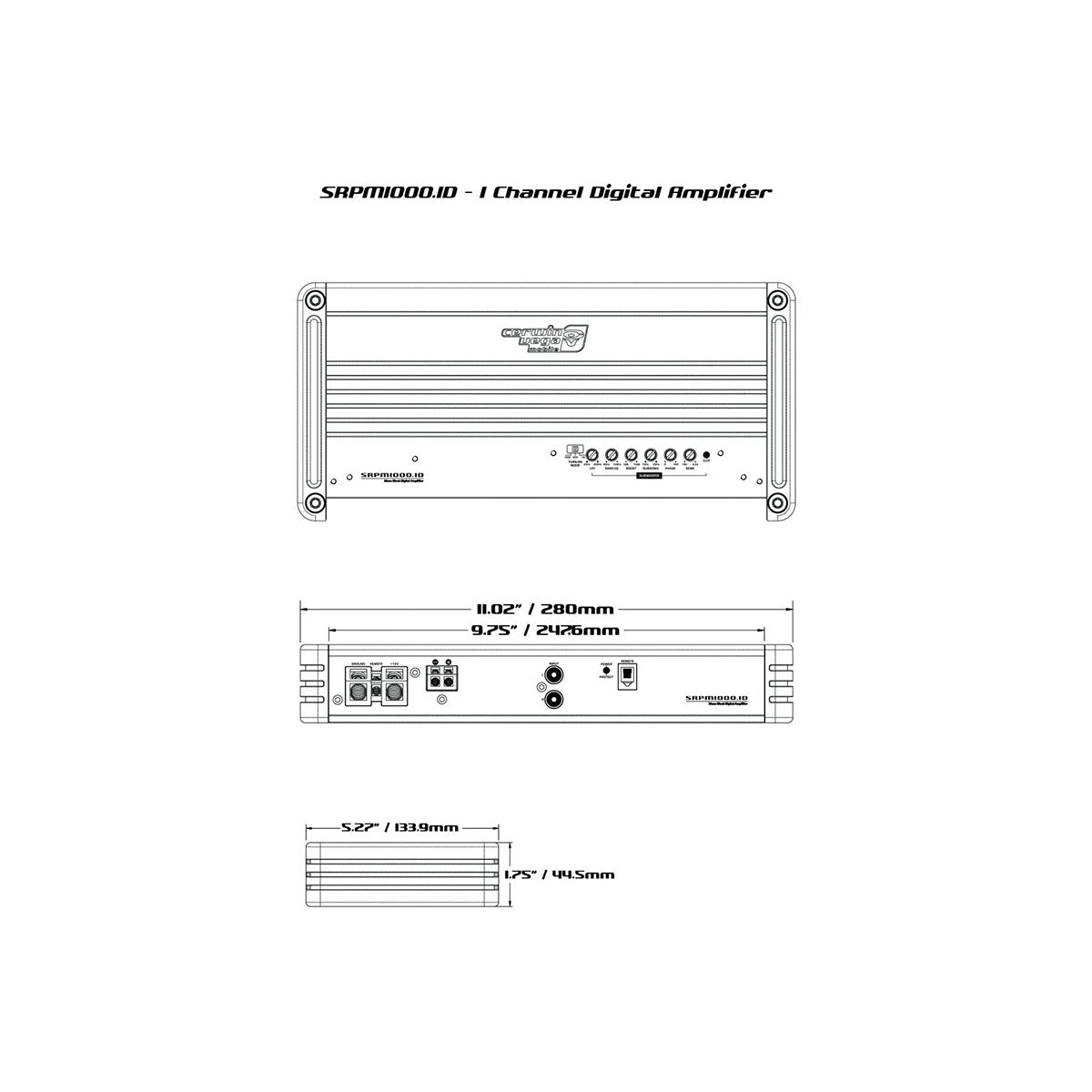 SRPM Stroker 1-Channel Class-D Monoblock Amplifier (White)-SRPM750.1DW
