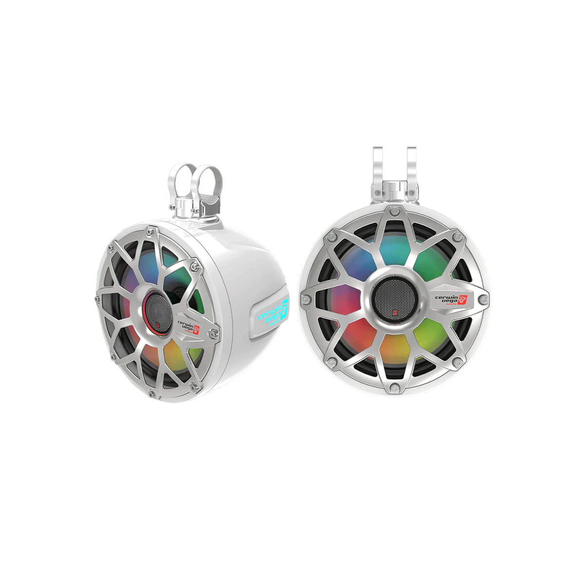 2-Way Speaker System - Pair, Black & White