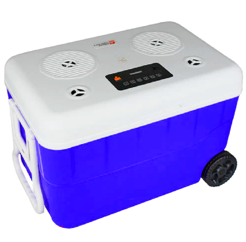 Cerwin Vega Cooler 55QT Blue with 6.5" 2-Way Marine Built-In Speakers BT Streaming Phone Charger 10hr Battery