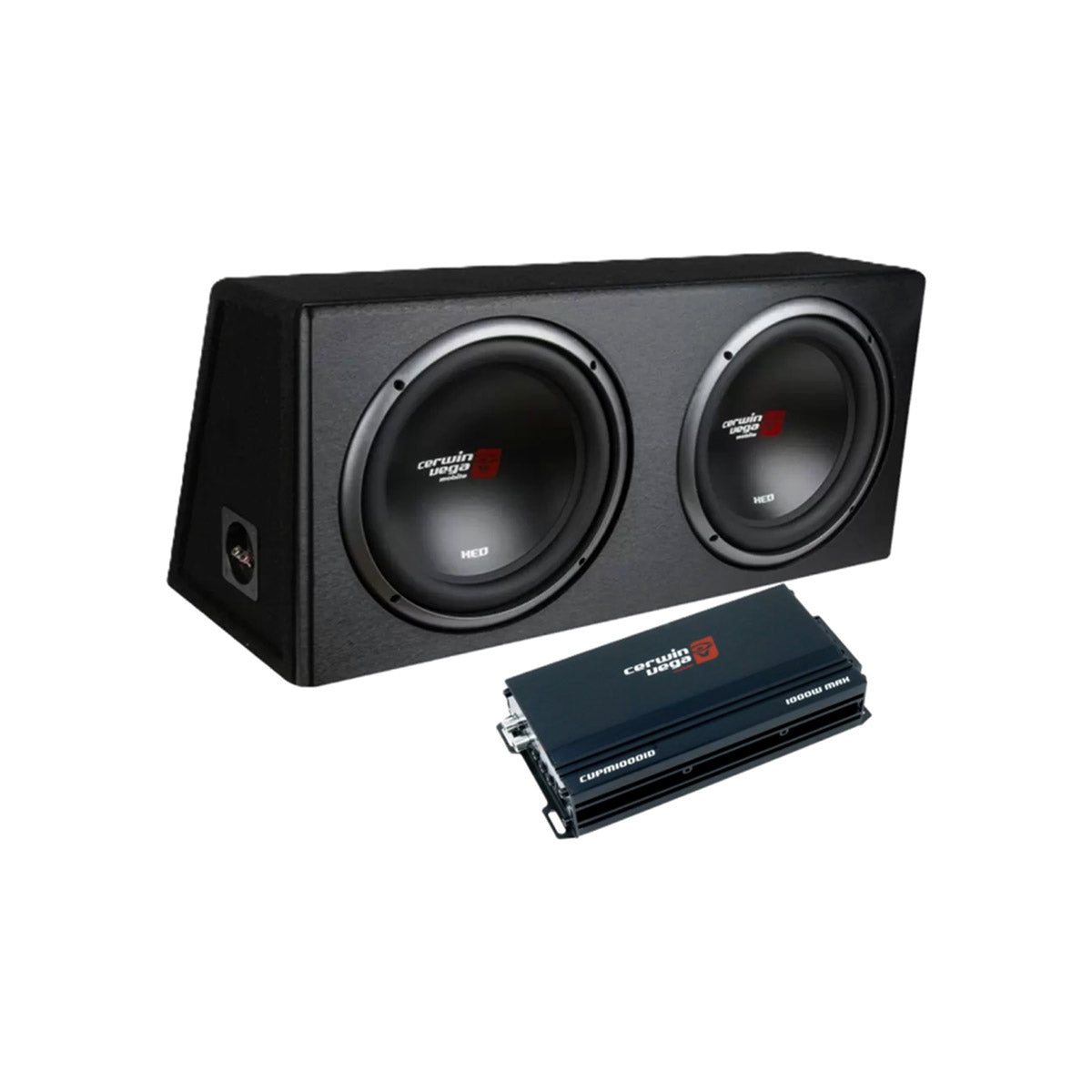 Bass Package W/ Mono Amplifier & Dual 12" Subwoofer Loaded Vented Enclosure