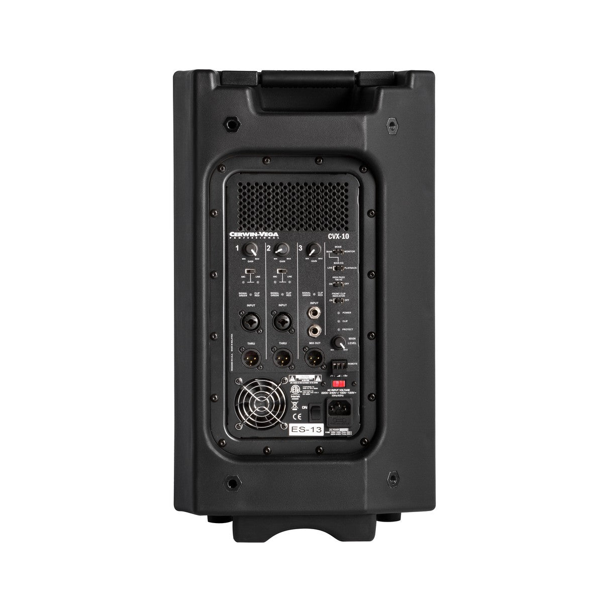 Back View of 10 Inch Powered Speaker