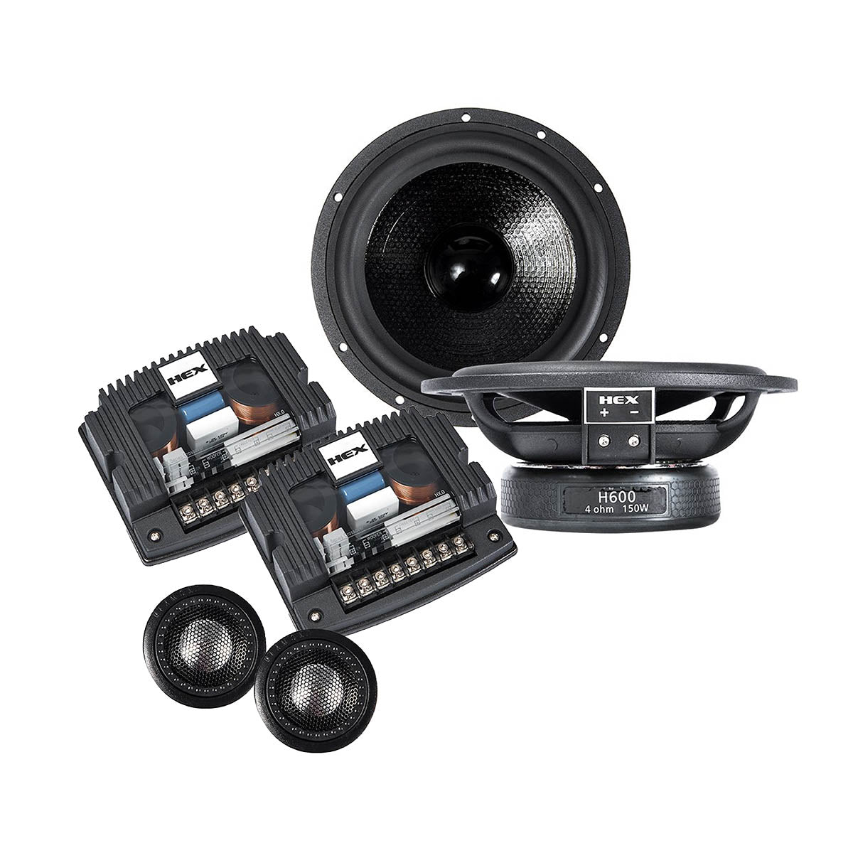 Diamond Audio H600A 6" 2-Way Components 25mm Aluminum Dome Tweeter