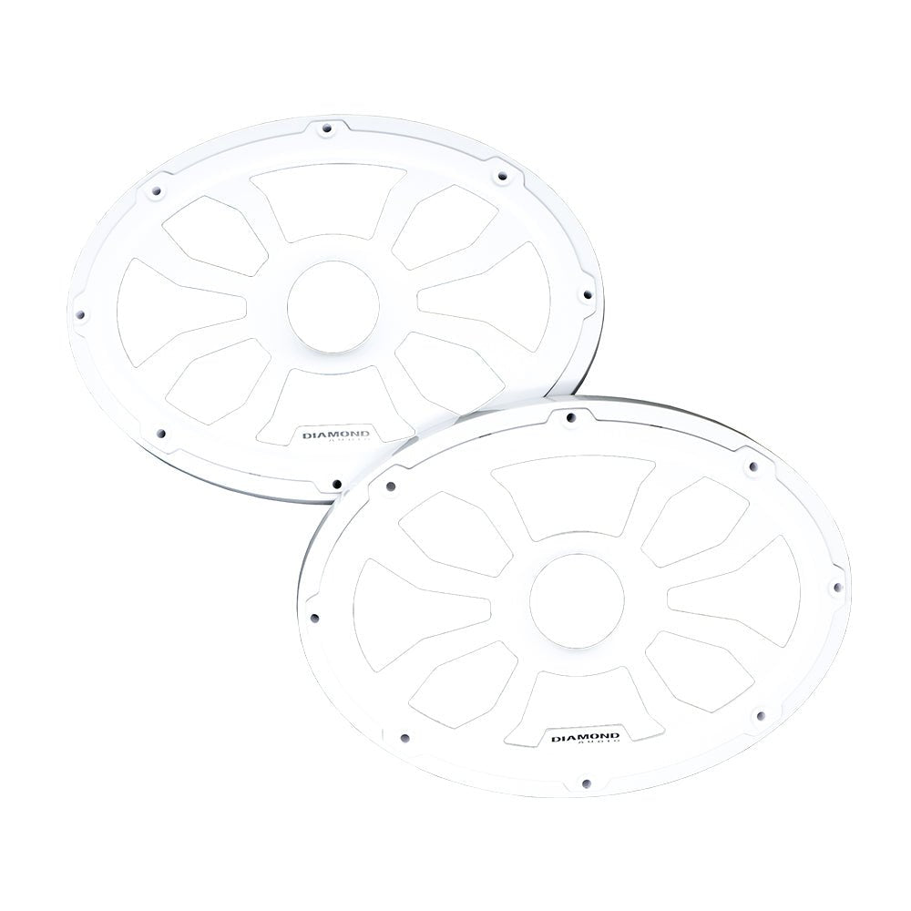 HXM69FWW - 6.5" Flush Mount Speaker Grills - White (Pair) - HXM69FWW - Diamond Audio