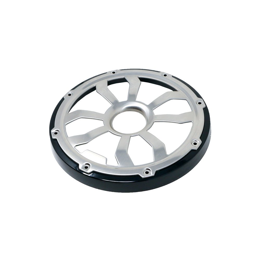 HXM8FGB - 8" Elite Flush Mount Speaker Grills - Brushed Aluminum/Black (Pair) - HXM8FGB - Diamond Audio