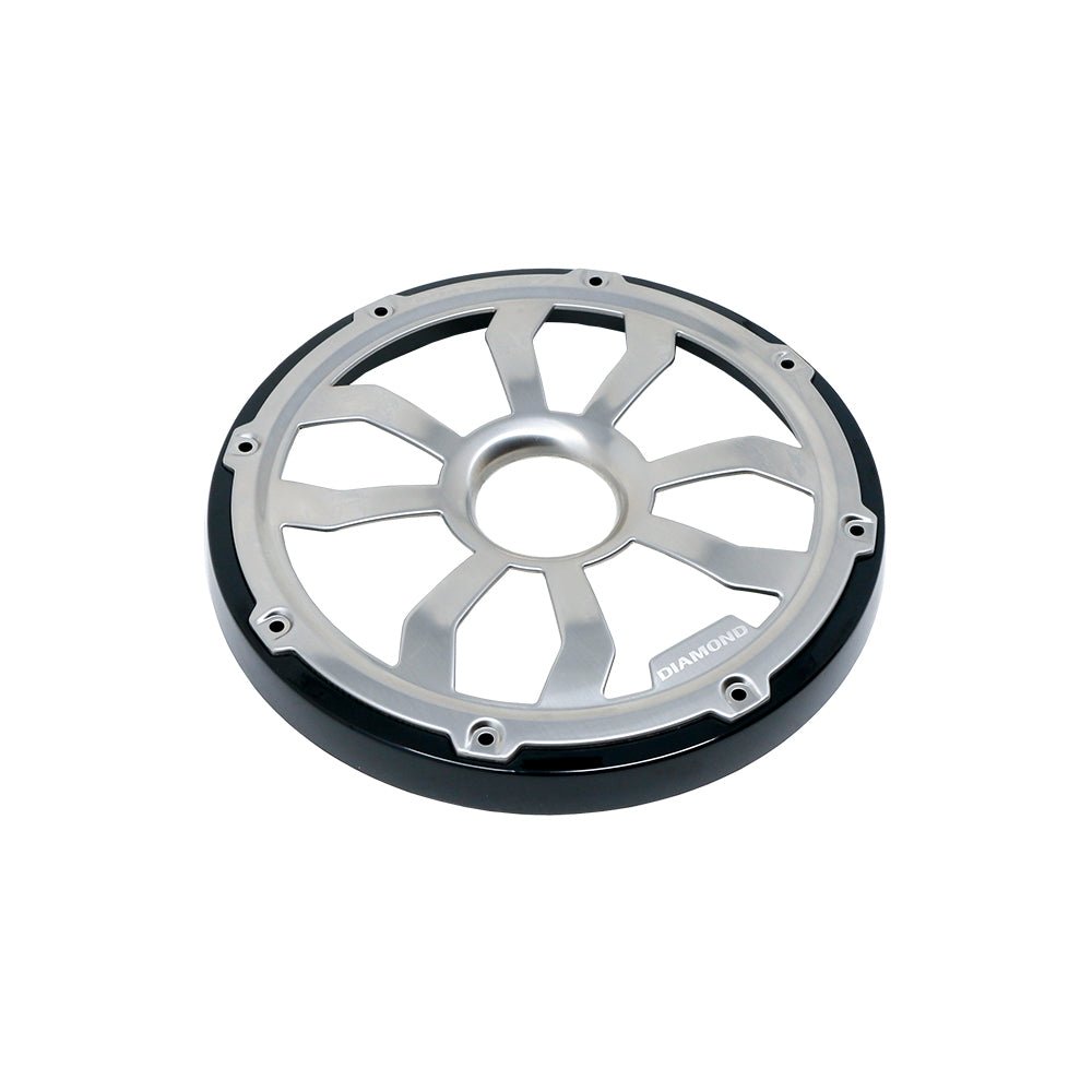 HXM8FGB - 8" Elite Flush Mount Speaker Grills - Brushed Aluminum/Black (Pair) - HXM8FGB - Diamond Audio
