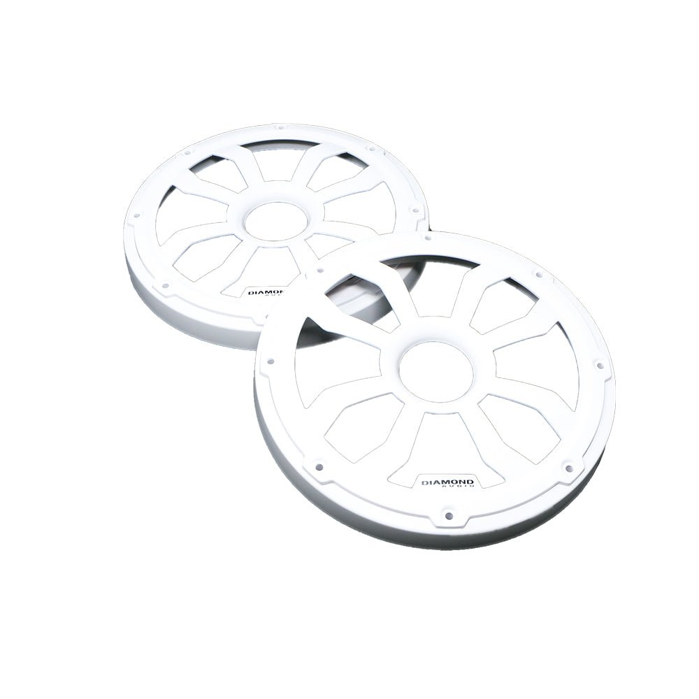 HXM8FWW - 8" Flush Mount Speaker Grills, Pair (White) - HXM8FWW - Diamond Audio