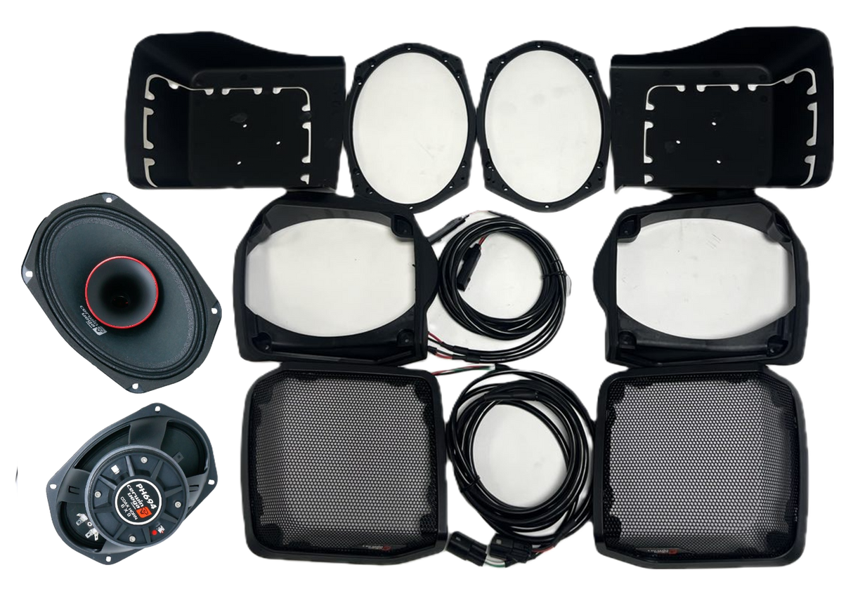 Cerwin Vega Speaker Lid Kits 2014+ Harley Davidson Cut in Lid Kit with SM694F4 4 Ohm