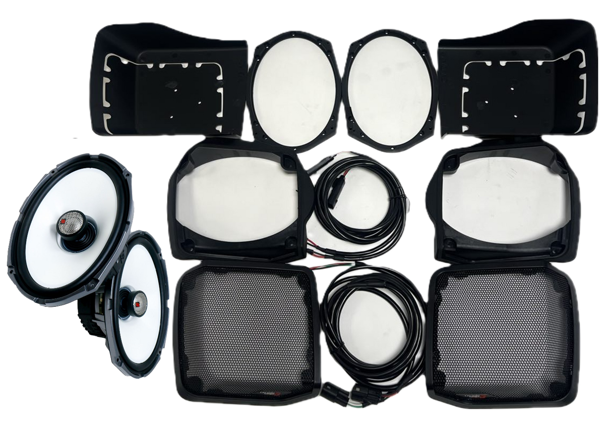 Cerwin Vega Speaker Lid Kits 2014+ Harley Davidson Cut in Lid Kit with ST69CX2 2 Ohm