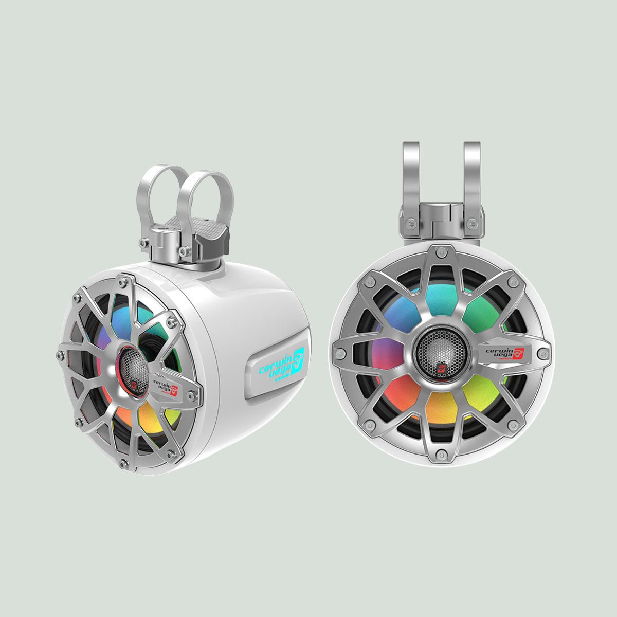 2-Way Speaker System - Pair, Black & White