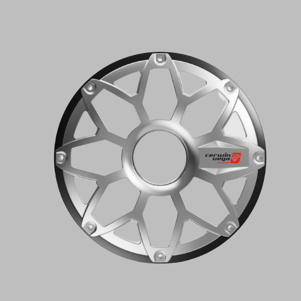 Cerwin Vega Speaker Grills RPM Stroker 10 Inch Flush Mount Speaker Grill Pair Brushed Aluminum Black