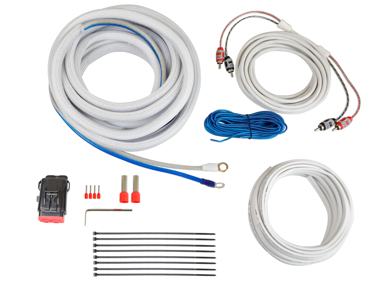 CAKM82 - 8 Gauge Complete Waterproof Amp Kit, 20ft. With RCA, Speaker Cable