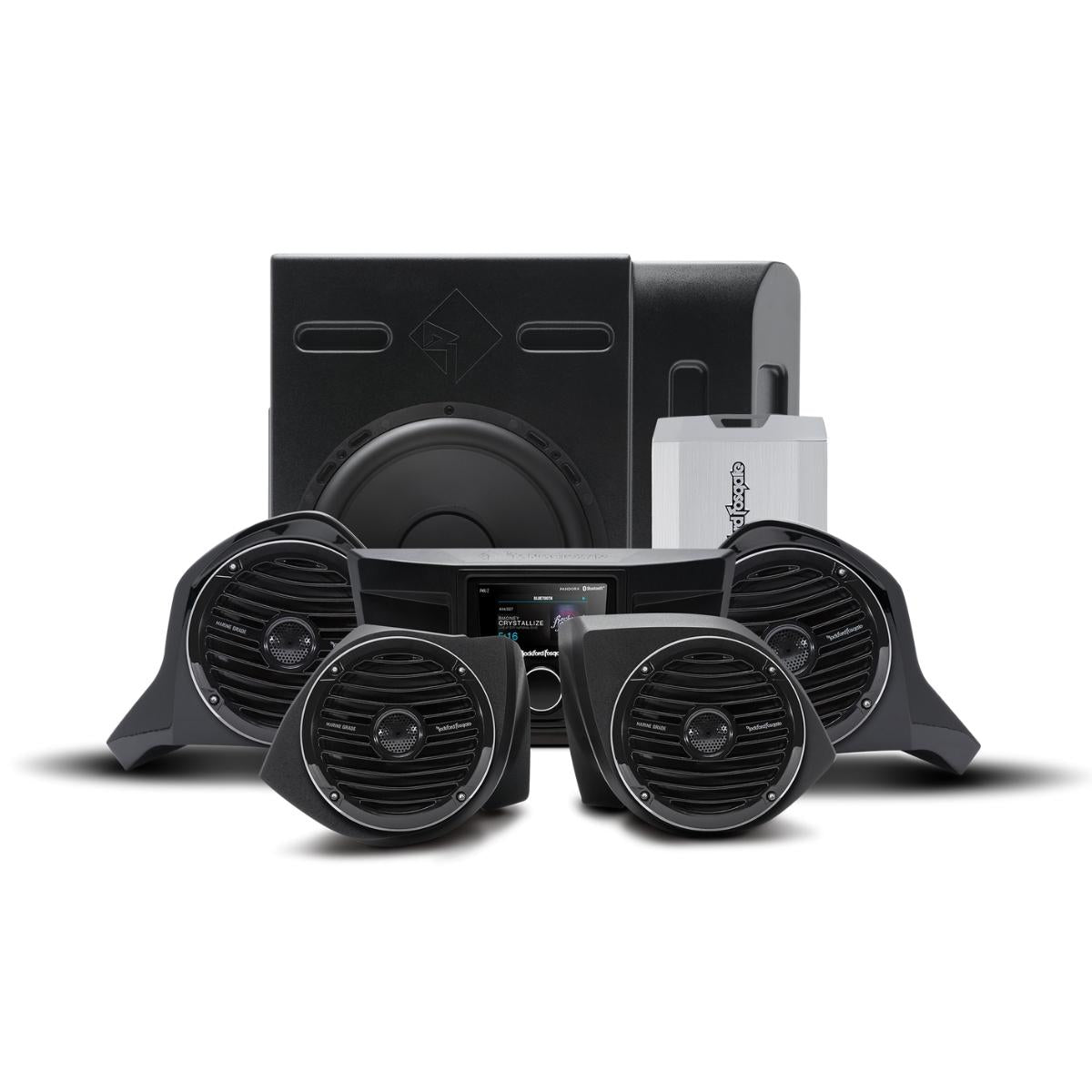 YXZ-STAGE5 400 Watt Amplified Stereo, Front Upper & Lower Speaker, and Subwoofer Kit