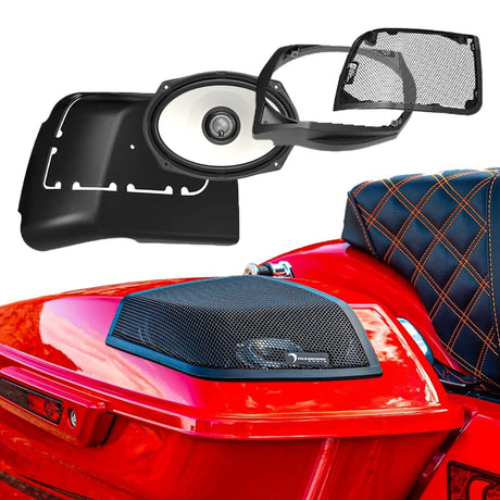 2014 - 2023 Harley Davidson® Cut In Lid Kit with HXM69F4 (4Ω) Speakers - MSHXM694LK - MSHXM694LK - Diamond Audio