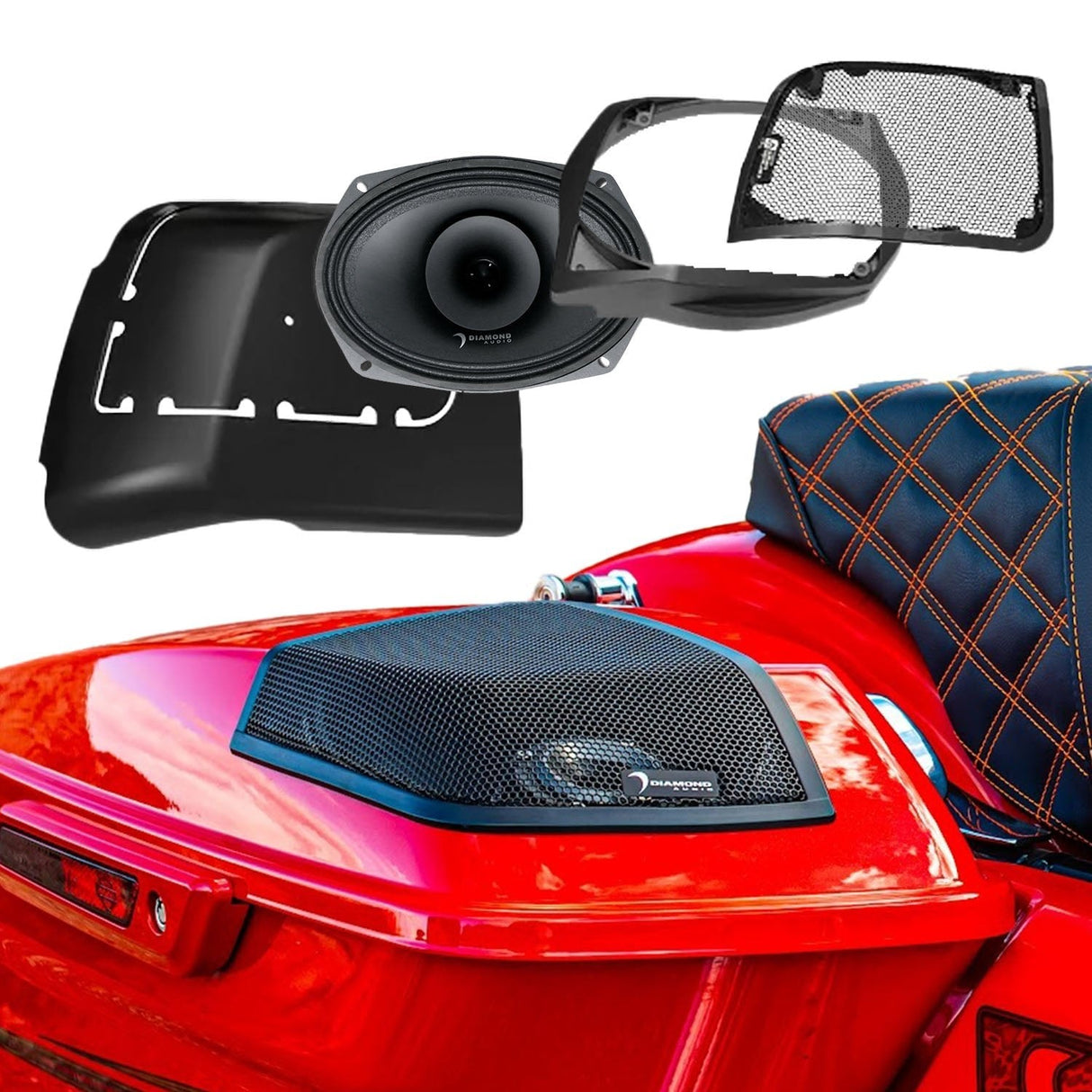2014 - 2023 Harley Davidson® Cut In Lid Kit with MP692 (2Ω) Speakers - MSMP692LK - MSMP692LK - Diamond Audio