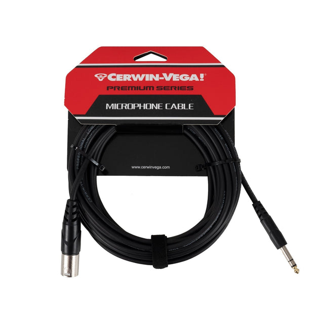 25Ft XLR Male to 1/4" Male Cable - CBLXLRMTRS25 - Cerwin Vega