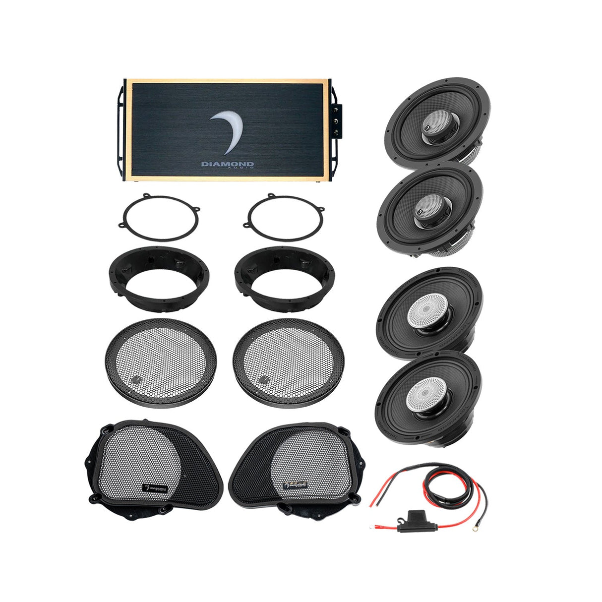 98 - 13 Harley Davidson® Road Glide 4 - Speaker System - DA9813RGTP3 - DA9813RGTP3 - Diamond Audio