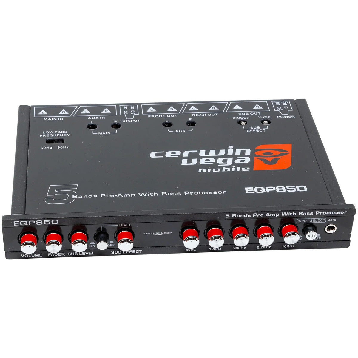 5 - Band Pre - Amp Equalizer with Bass Processor - EQP850 - Cerwin Vega
