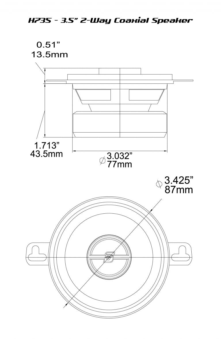 H735 - HED Series 3.5" 2-Way Coaxial Speakers