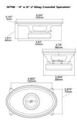H746 - HED Series 4"X6" 2-Way Coaxial Speakers