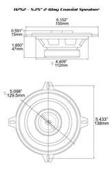 H752 - HED Series 5.25" 2-Way Coaxial Speakers