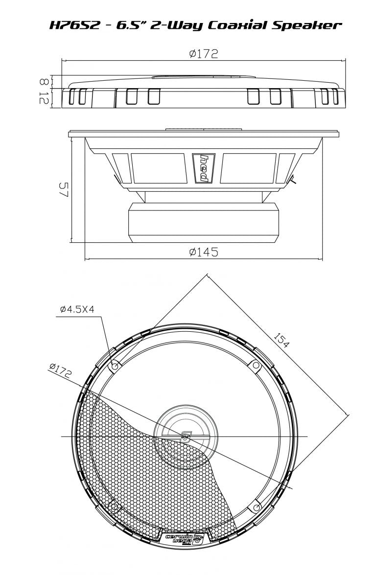 H7652 - HED Series 6.5" 2-Way Coaxial Speakers