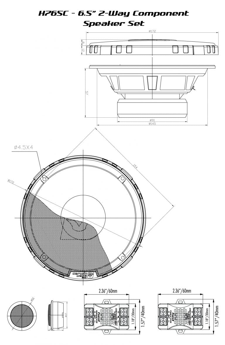 H765C - HED Series 6.5" 2-Way Component Speaker System