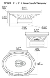 H7683 - HED Series 6"x8" 3-Way Coaxial Speakers