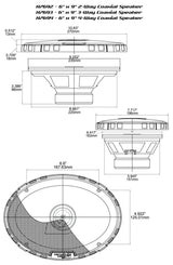 H7693 - HED Series 6"x9" 3-Way Coaxial Speakers