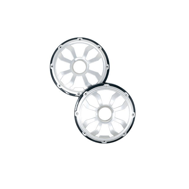 HXM65FGB - 6.5" Flush Mount Speaker Grills - Black/Brushed Aluminum (Pair) - HXM65FGB - Diamond Audio