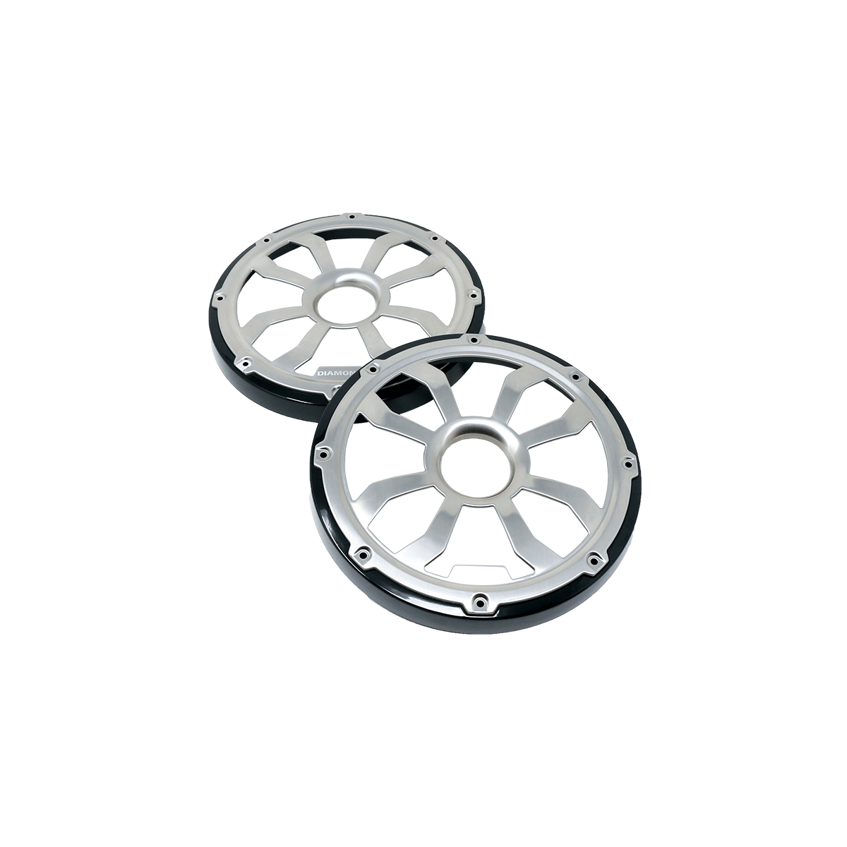 HXM65FGB - 6.5" Flush Mount Speaker Grills - Black/Brushed Aluminum (Pair) - HXM65FGB - Diamond Audio