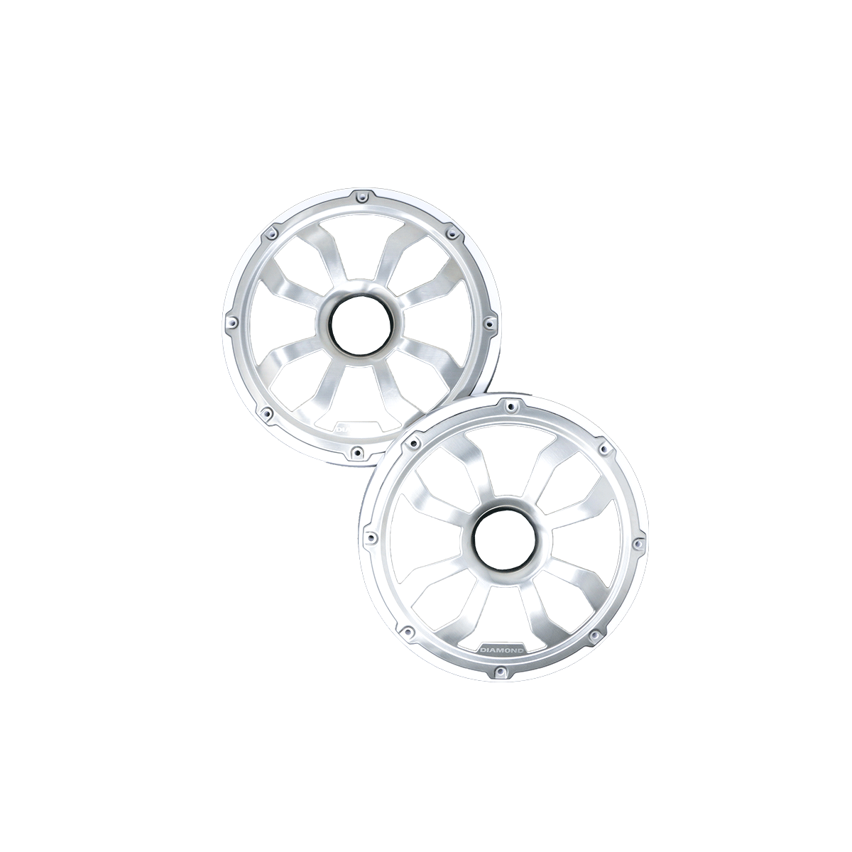 HXM65FGW - 6.5" Flush Mount Speaker Grills - Brushed Aluminum/White (Pair) - HXM65FGW - Diamond Audio