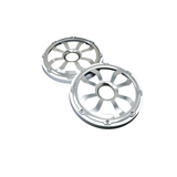 HXM65FGW - 6.5" Flush Mount Speaker Grills - Brushed Aluminum/White (Pair) - HXM65FGW - Diamond Audio