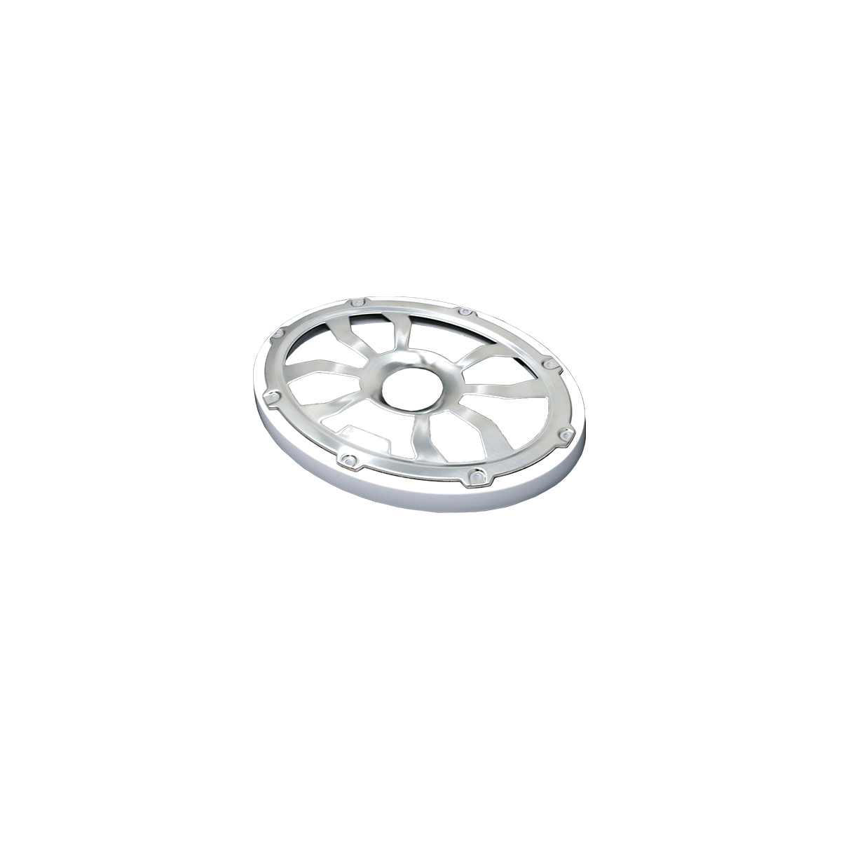 HXM69FGW - 6"x9" Flush Mount Speaker Grills Brushed Aluminum/White (Pair) - HXM69FGW - Diamond Audio