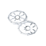 HXM69FGW - 6"x9" Flush Mount Speaker Grills Brushed Aluminum/White (Pair) - HXM69FGW - Diamond Audio
