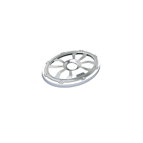 HXM69FGW - 6"x9" Flush Mount Speaker Grills Brushed Aluminum/White (Pair) - HXM69FGW - Diamond Audio