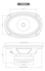 PRO Series 6"x9" 2-Way Full-Range Coax Horn Speakers - PH694