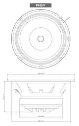 PRO Series 8" 2-Way Full-Range Coax Horn Speakers - PH84