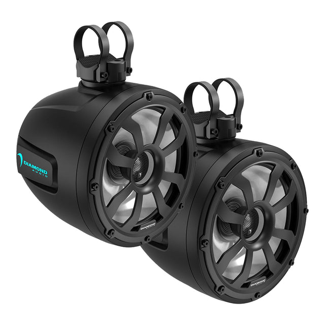 10" 2 - Way Marine Tower Speaker w/Titanium Dome Tweeter (Black) - POD10F4B - POD10F4B - Diamond Audio