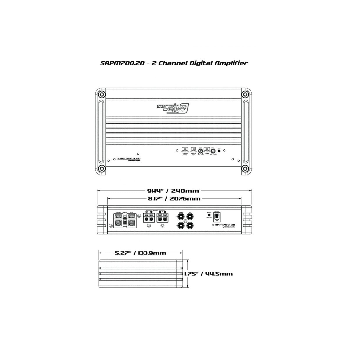 SRPM Stroker 2-Channel Full Range Class-D Amplifier - SRPM700.2D