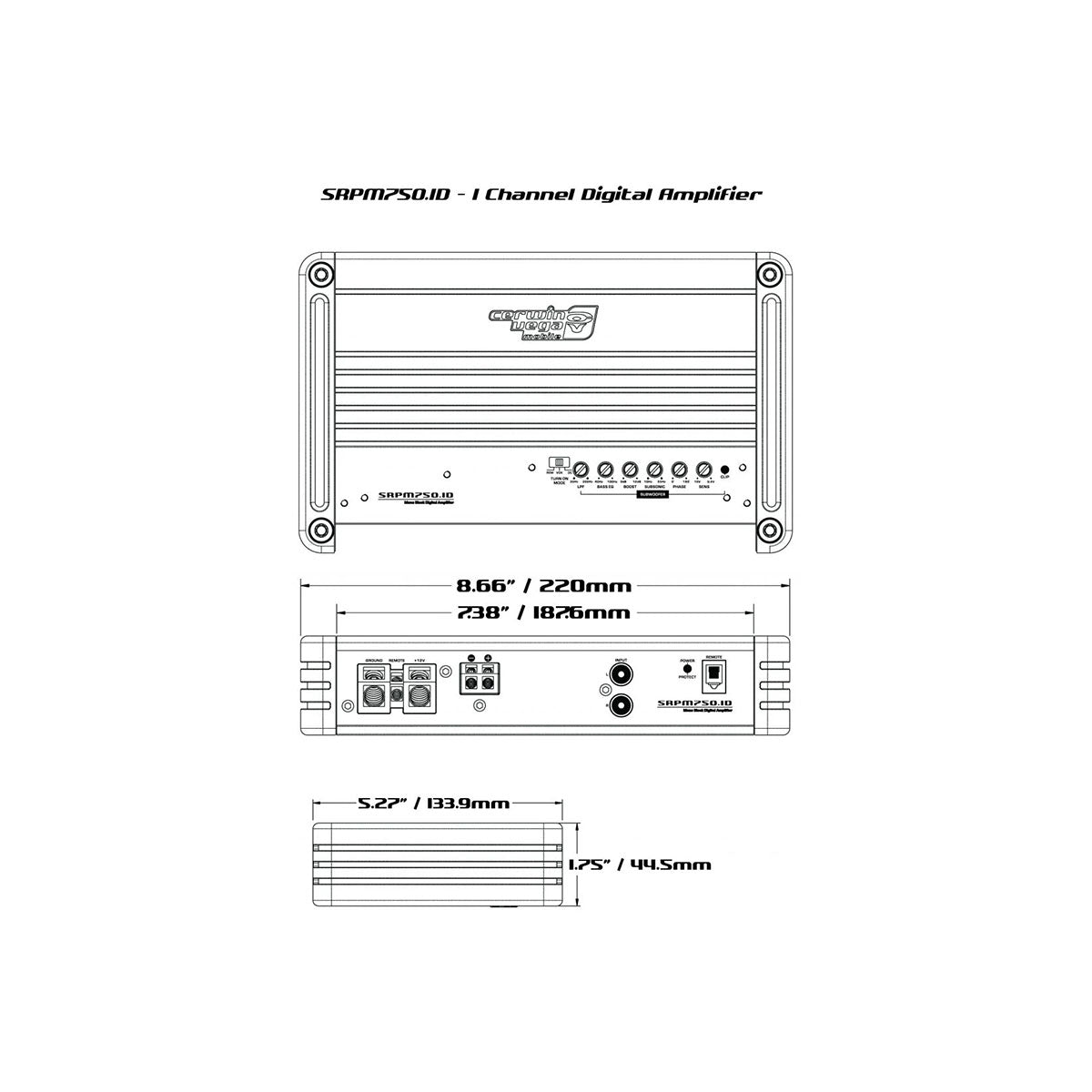 SRPM Stroker 1-Channel Class-D Monoblock Amplifier - SRPM750.1D