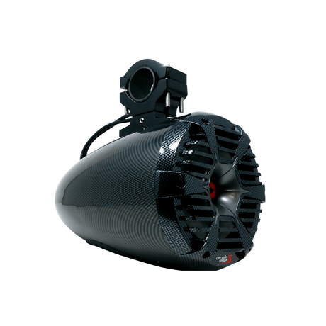 RPM STROKER Single 6.5" or 8" + 1" PRO Marine Tower Kit - Carbon Fiber/Black - 400W MAX / 200W RMS
