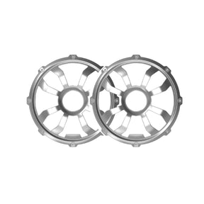 HXM10FGW - 10" Flush Mount Speaker Grill - Brushed Aluminum/White (PAIR) - HXM10FGW - Diamond Audio