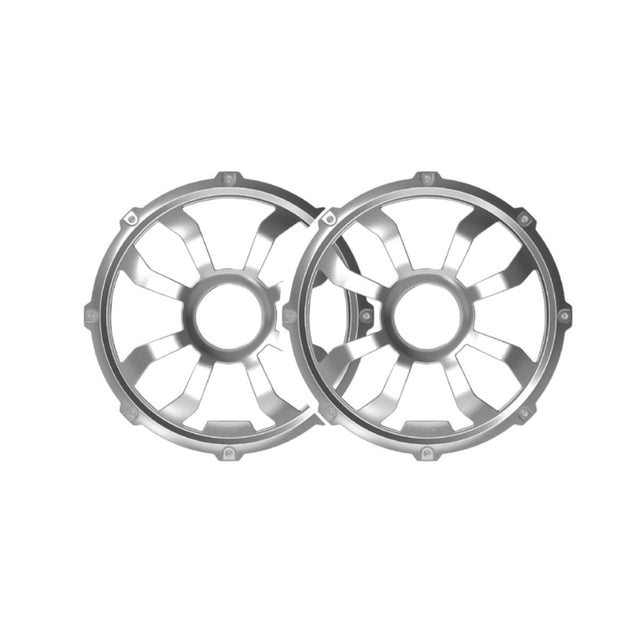 HXM10FGW - 10" Flush Mount Speaker Grill - Brushed Aluminum/White (PAIR) - HXM10FGW - Diamond Audio