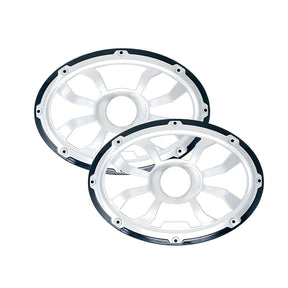 HXM69FGB - 6"x9" Flush Mount Speaker Grills - Brushed Aluminum/Black (Pair) - HXM69FGB - Diamond Audio