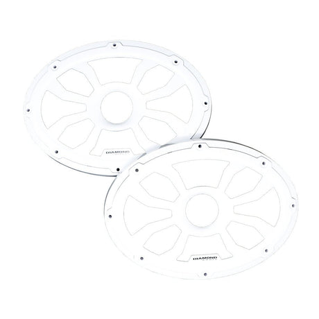 HXM69FWW - 6.5" Flush Mount Speaker Grills - White (Pair) - HXM69FWW - Diamond Audio
